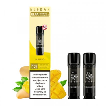 elf bar elfa pods cartridge 2pack mango 20 mg