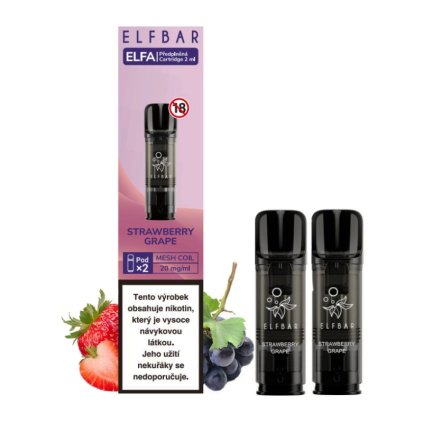 elf bar elfa pods cartridge 2pack strawberry grape jahoda hroznove vino 20 mg