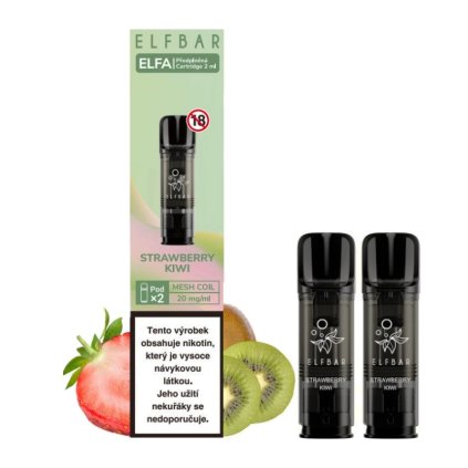 elf bar elfa pods cartridge 2pack strawberry kiwi jahoda kiwi 20 mg