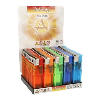 4461 2 box 50 ks zapalovac adamo piezo transparentni