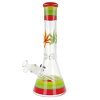 6179 4 bong skleneny sh beaker colored leaves 36 cm