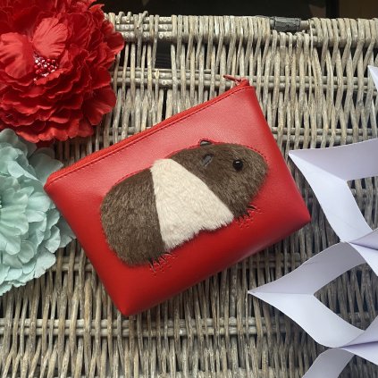 Morčátko na červené - kosmetická taštička