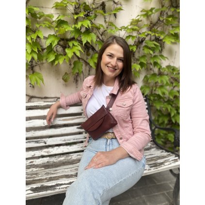 Ledvinka/psaníčko 3v1 bordó tmavá