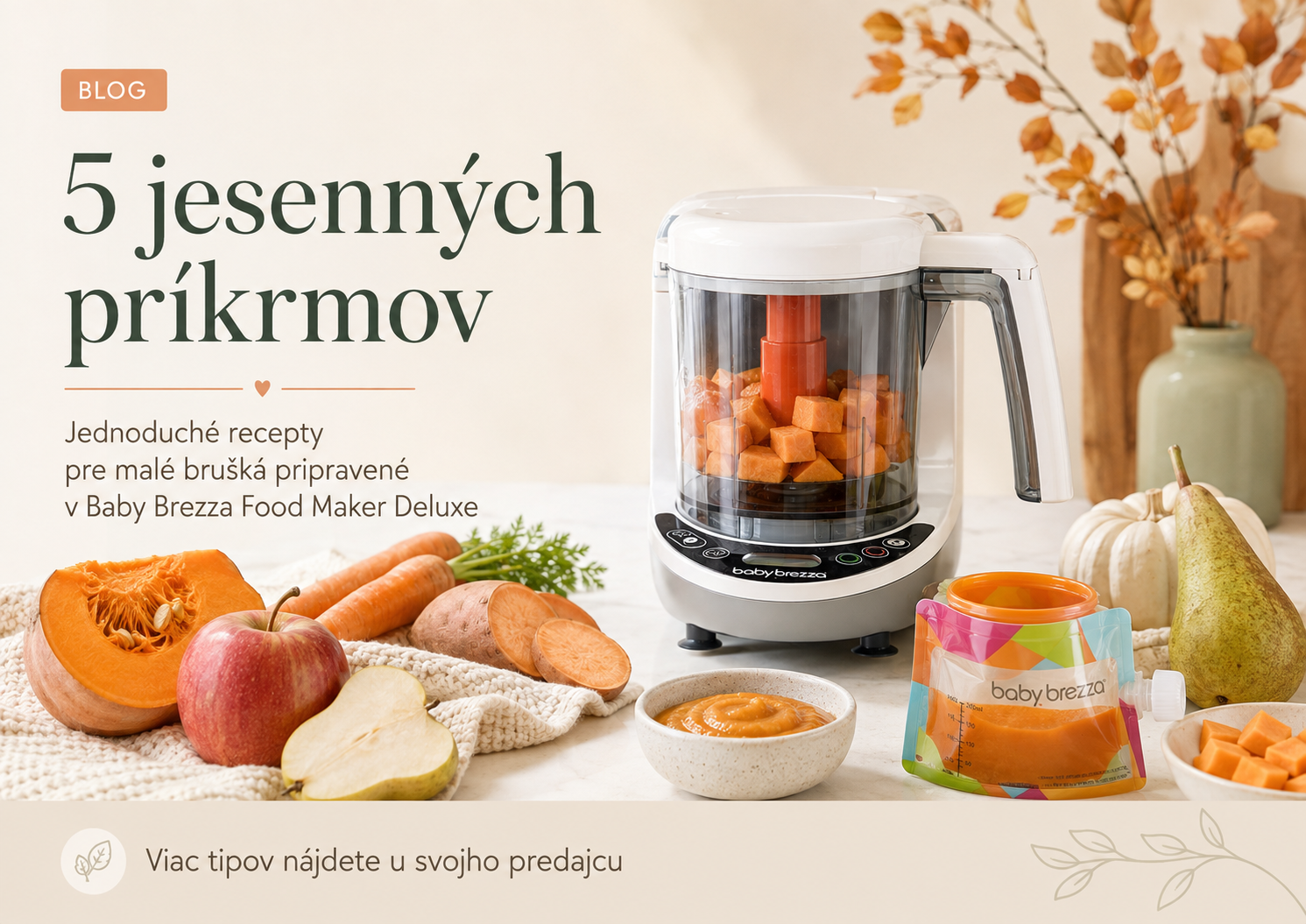5 jesenných príkrmov z tekvice, jabĺk a hrušiek pripravených vo Food Maker Deluxe