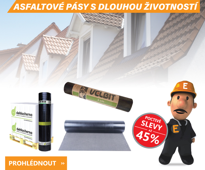 Asfaltové pásy s dlouhou životností Dehtochema, Velbit