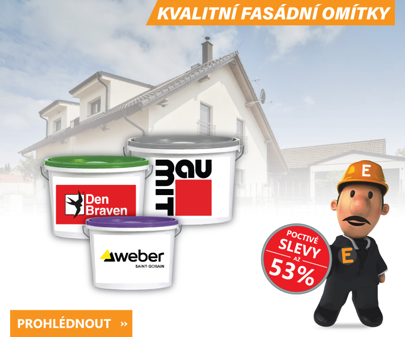 Kvalitní fasádní omítky Weber, Baumit, Den Braven