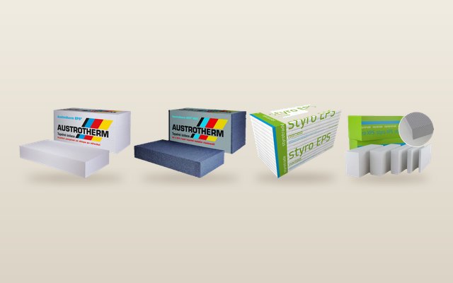 Podlahový polystyren Austrotherm EPS 100, šedý EPS NEO 100, STYRO EPS 100 a extrudovaný polystyren STYRO XPS 300