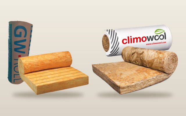 Role minerální vaty GW Roll a Knauf Climowool