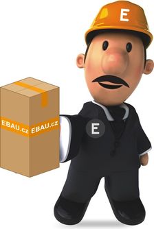 Maskot EBAU podává balík