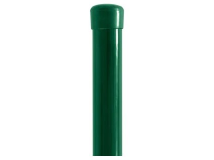 Plotový sloupek kulatý ∅ 48 mm s čepičkou 2,1 m zelený Pilecký