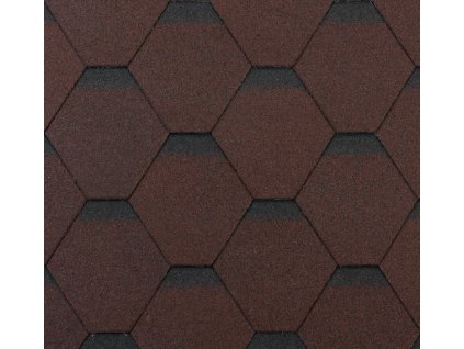 Hexagonal hnědý asfaltový šindel MIDA Dehtochema