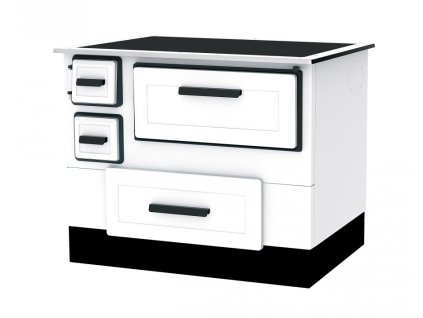 Sporák ALFA 55 teplovzdušný PRAVÝ pr. 120 mm bílý 5 kW
