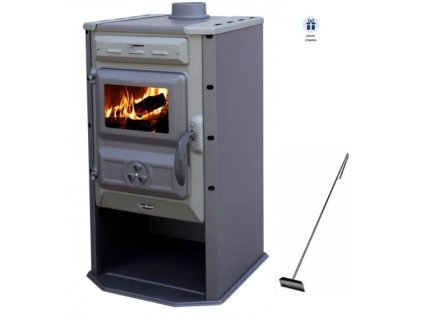 Krbová kamna šedo zelená ocelová TIM SISTEM Čarobna