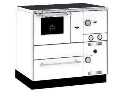 ALFA PLAM sporák ALFA TERM 27 s výměníkem, 27 kW levý, bílý