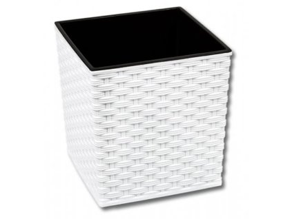 Květináč bílý ratanový LAMELA JUKA RATAN