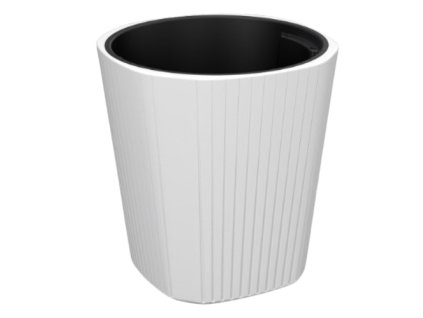 Bílý květináč nízký moderní LAMELA MUZA