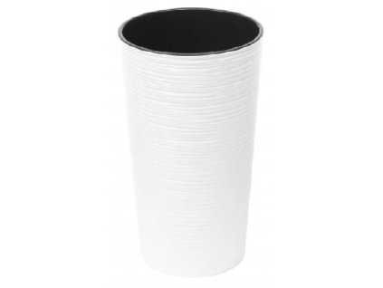 Květináč bílý LAMELA Lilia Dluto vroubek 25 cm