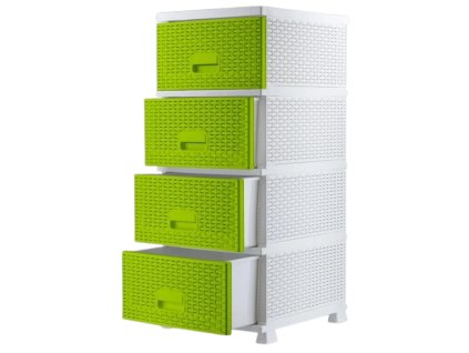 Komoda polyratan bílozelená se zásuvnými šuplíky 44 x 37 x 90,5 cm Mega Plast RAF