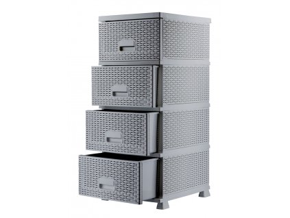 369437 mega plast raf komoda polyratan se zasuvnymi supliky 44 x 37 x 90 5 cm seda metaliza