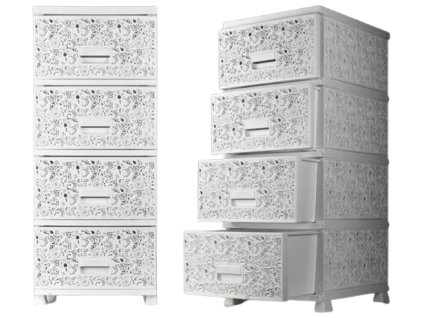 Mega Plast, komoda MONAKO, 44 x 38 x 90,5 cm, bílá