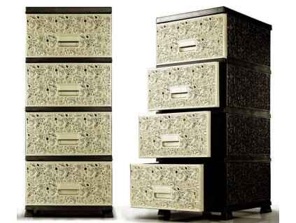 369710 mega plast komoda monako 44 x 38 x 90 5 cm krem wenge