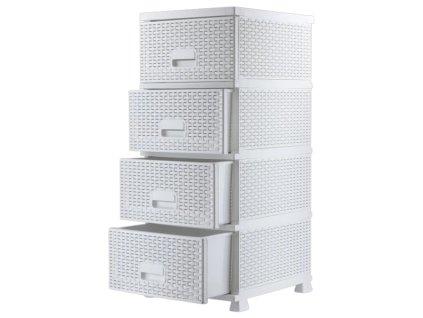 Komoda polyratan bílá se šuplíky 44 x 37 x 90,5 cm Mega Plast RAF