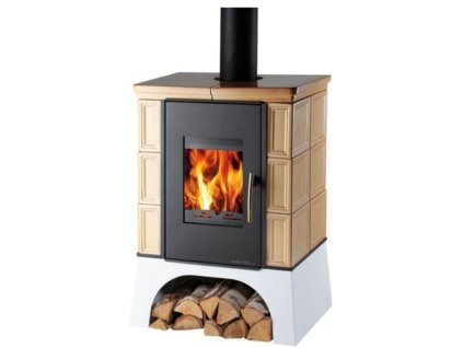 Kachlová kamna HAAS+SOHN EBOLI AL II 4-12,2kW s výměníkem černá/tabák