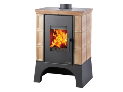 Kachlová kamna HAAS+SOHN EBOLI AL II 4-12,2kW s výměníkem černá/tabák