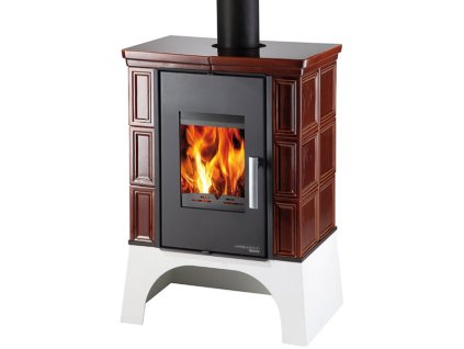 Kachlová kamna HAAS+SOHN EBOLI AL II 4-12,2kW s výměníkem černá/hnědá