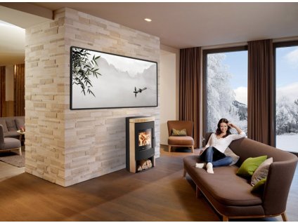 Krbová kamna s výměníkem HAAS+SOHN ALYTUS II 10,2 kW antracit/bílá