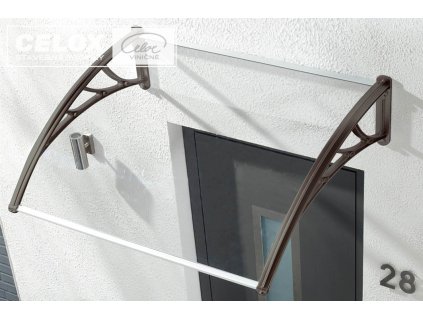 Vchodová stříška oblá 1 x 1,2 m čirý polykarbonát IGOTREND