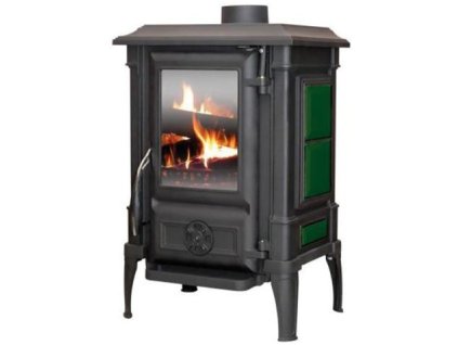 Krbová kamna GUČA ARINA 1113 6,5 kW černá/zelená