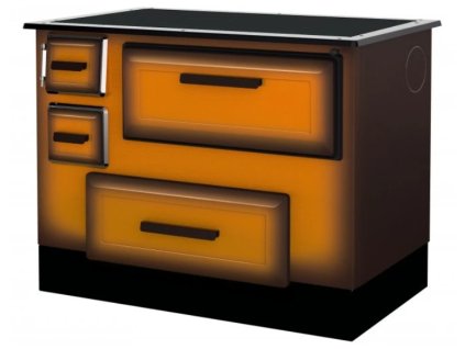 Sporák ALFA 55 DELUX ECO PRAVÝ pr. 120 mm hnědý melír 6,32 kW