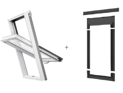 SET RoofLite solid pvc plastové okno plus lemování LSX