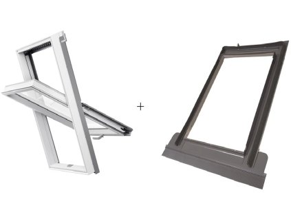 SET RoofLite solid pvc plastové okno plus lemování TFX