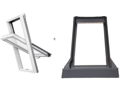 SET RoofLite solid pvc plastové okno plus lemování UFX