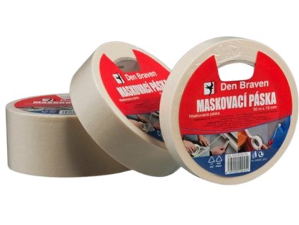 Maskovací krepová páska +80°C světle žlutá 50 mm x 50 m