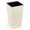 Květináč vysoký ratan 30x30x57 krémový