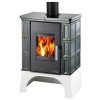 Kachlová kamna HAAS+SOHN EBOLI AL II 4-12,2kW s výměníkem černá/zelená