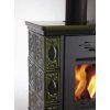 Teplovzdušné kamna HAAS+SOHN EMPOLI AL II 4-12,2kW s výměníkem a vychlazovací smyčkou černá/zelená