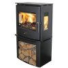 Krbová kamna HEDE 4D PANORAMA, 5 kW, třístranné sklo, černá