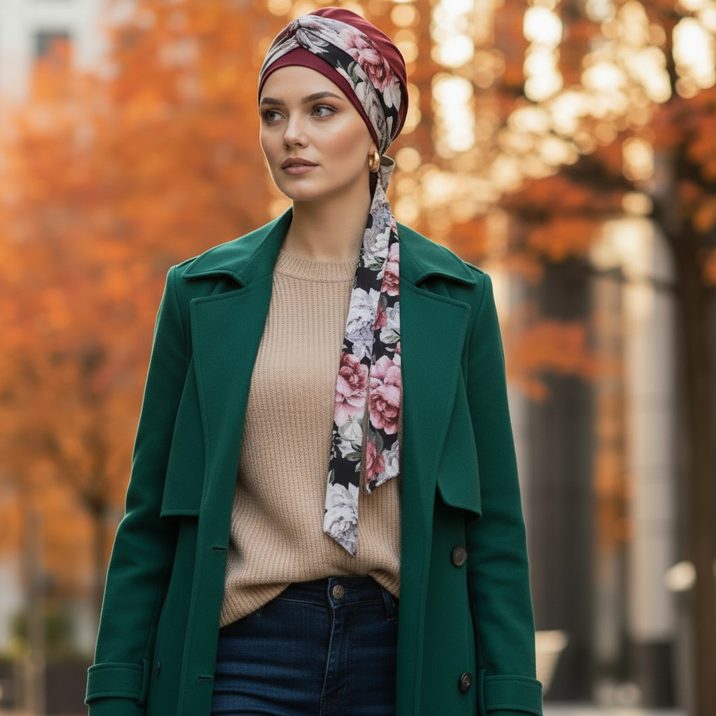 TURBAN PRESTIGE – LUXUSNÍ ELEGANCE, EXTRA DLOUHÉ VÁZÁNÍ 130 CM A PŘÍJEMNÉ TEPLO PRO CHLADNĚJŠÍ DNY