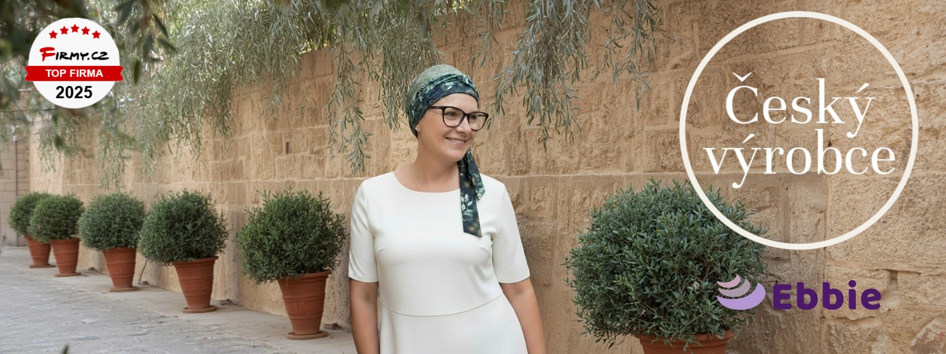 turban LUX olivový  smaragdové listy