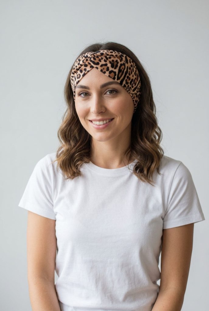 Bavlněná čelenka - LEOPARD – foto 4
