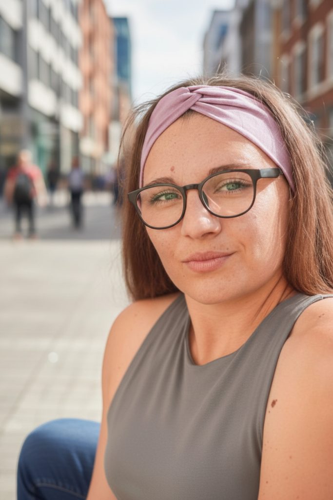 Bavlněná čelenka - LILA – foto 3