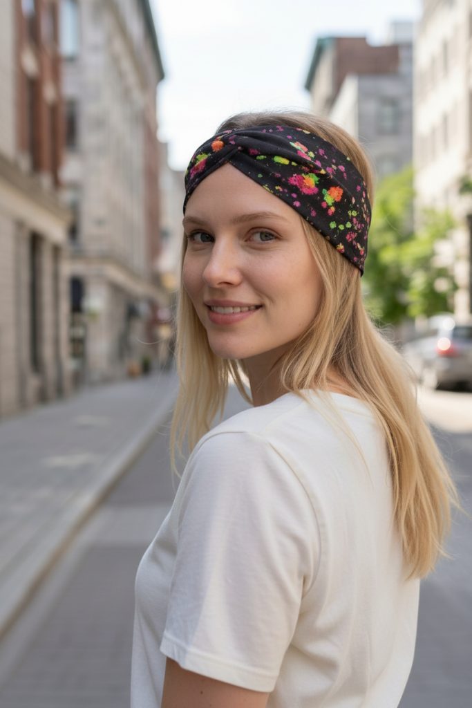 Bavlněná čelenka - NEON CÁKANCE – foto 4