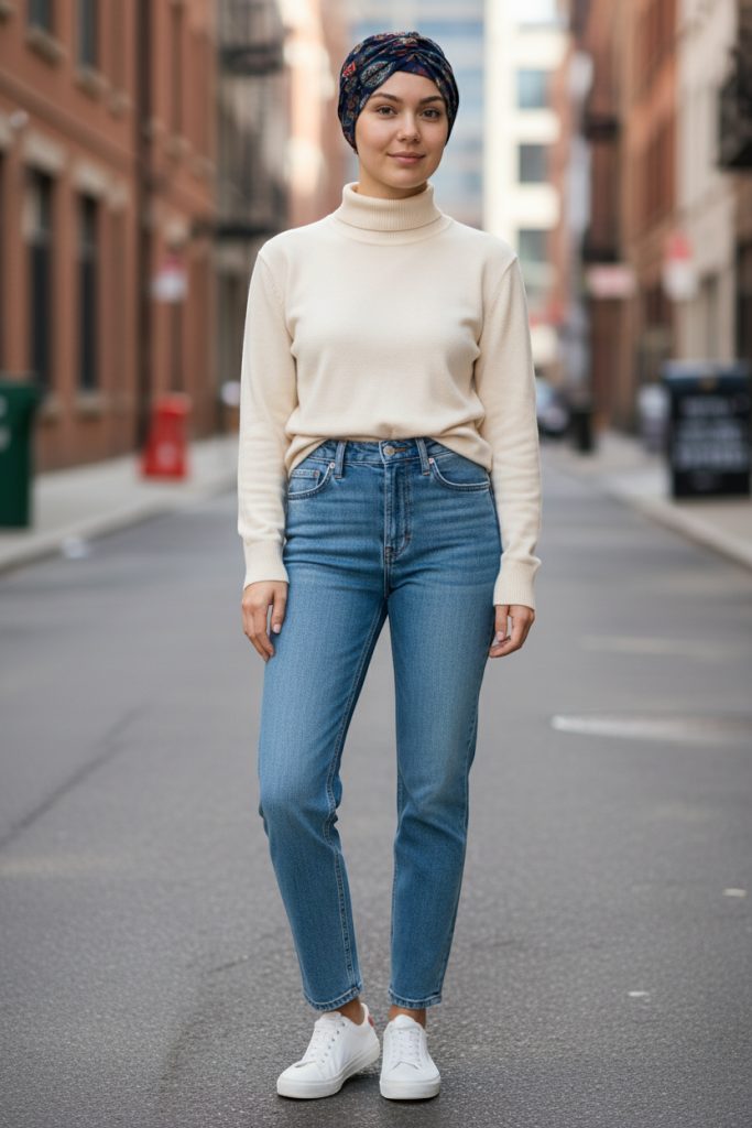 Bavlněný turban-style - ETNO NA MODRÉ – foto 3