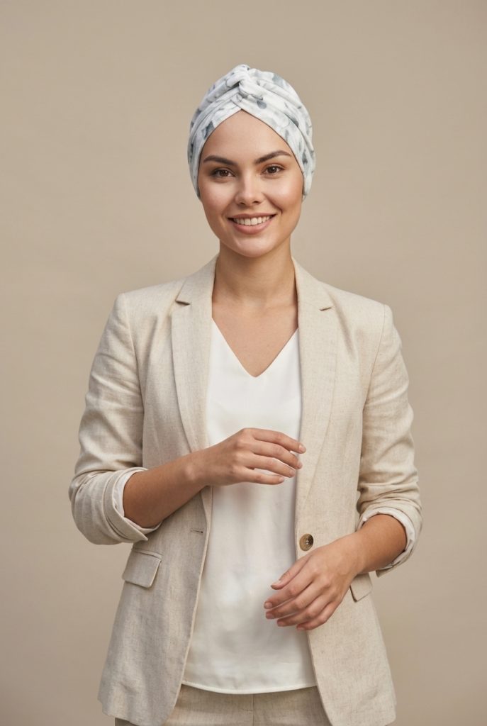 Bavlněný turban-style - EUKALYPTUS – foto 4