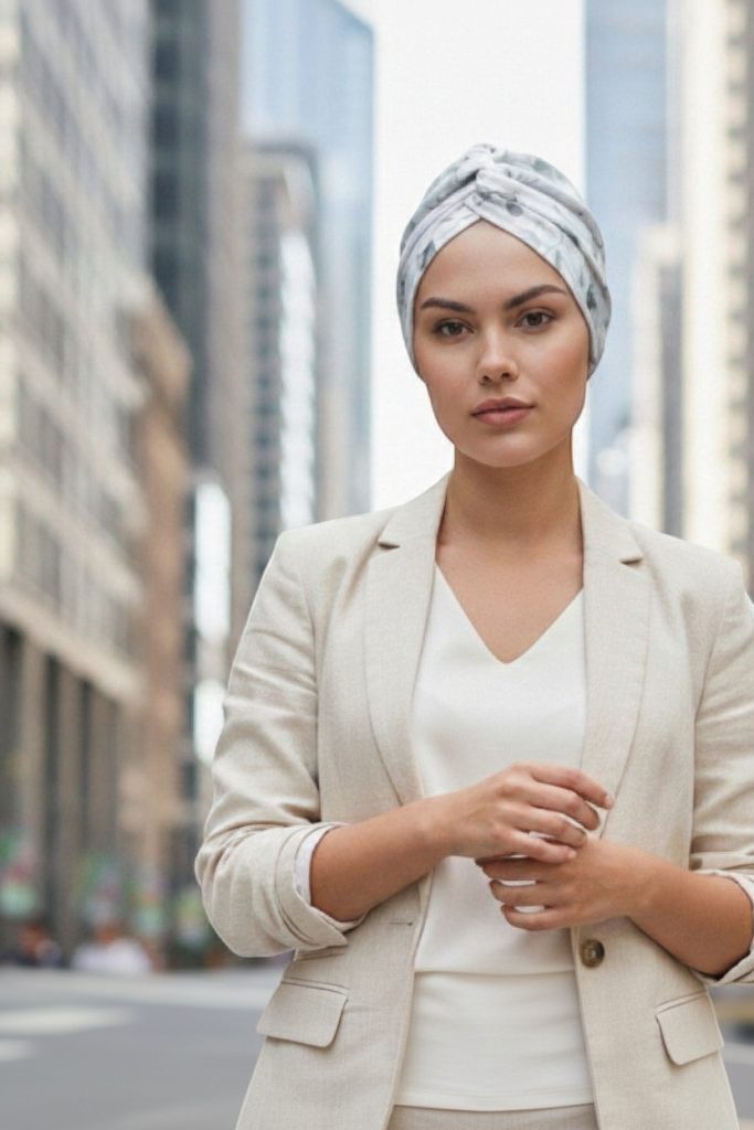 Bavlněný turban-style - EUKALYPTUS – foto 3