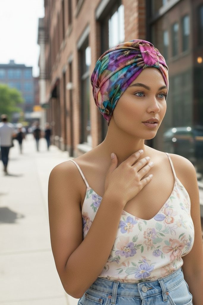 Bavlněný turban-twist - ELORA – foto 4